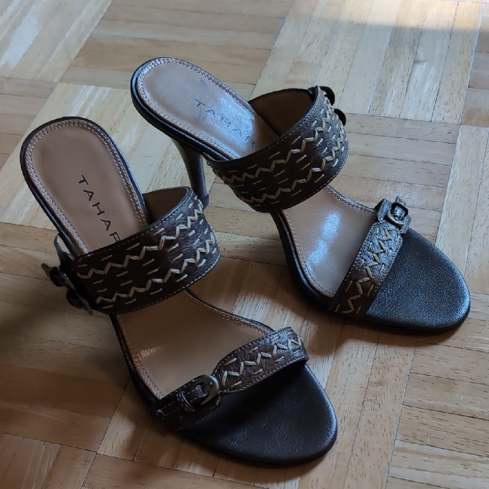 Tahari Dark Brown Heeled Sandals